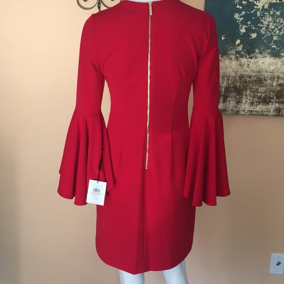 Calvin Klein Red Solid Sheath dress size 2 - Picture 12 of 16